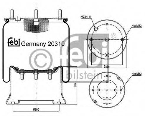 FEBI BILSTEIN 20310 Кожух пневматичної ресори