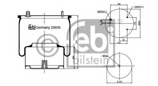 FEBI BILSTEIN 20836 Кожух пневматичної ресори