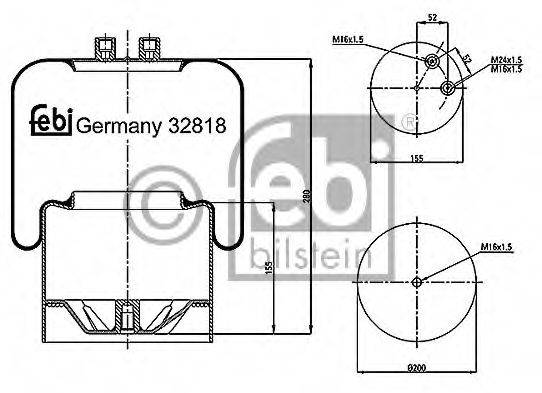 FEBI BILSTEIN 32818 Кожух пневматичної ресори