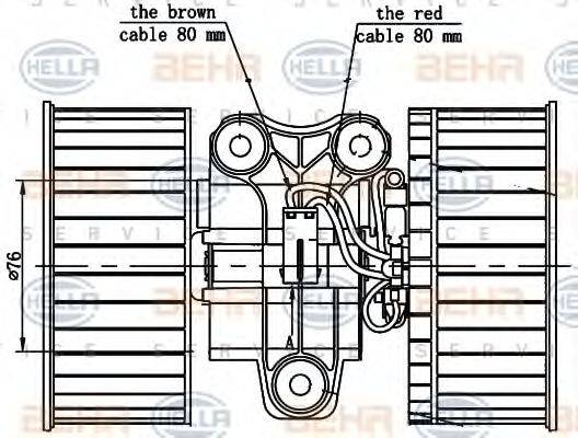 BEHR HELLA SERVICE 8EW351000341 Вентилятор салону
