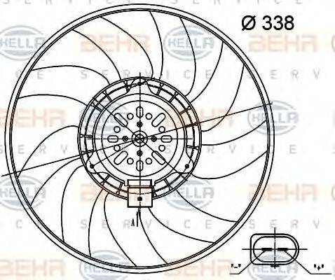 BEHR HELLA SERVICE 8EW351000481 Вентилятор, охолодження двигуна