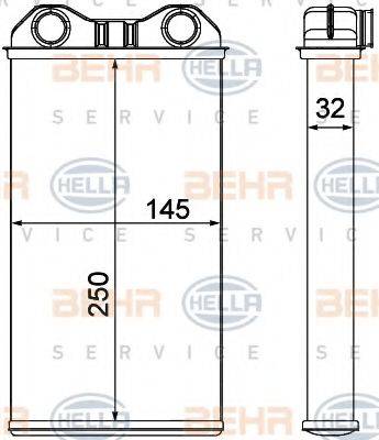 BEHR HELLA SERVICE 8FH351000621 Теплообмінник, опалення салону