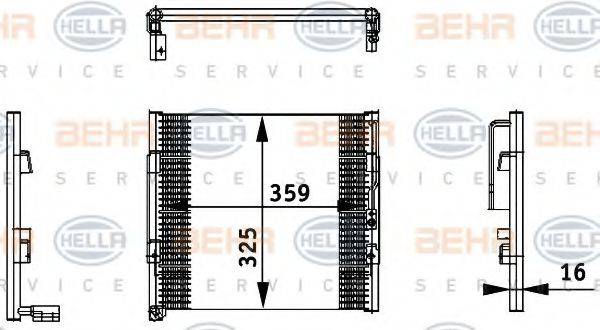 BEHR HELLA SERVICE 8FC351035731 Конденсатор, кондиціонер