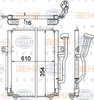 BEHR HELLA SERVICE 8FC351036661 Конденсатор, кондиціонер