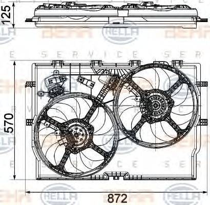 BEHR HELLA SERVICE 8EW351040631 Вентилятор, охолодження двигуна