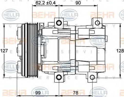 BEHR HELLA SERVICE 8FK351113131 Компресор, кондиціонер