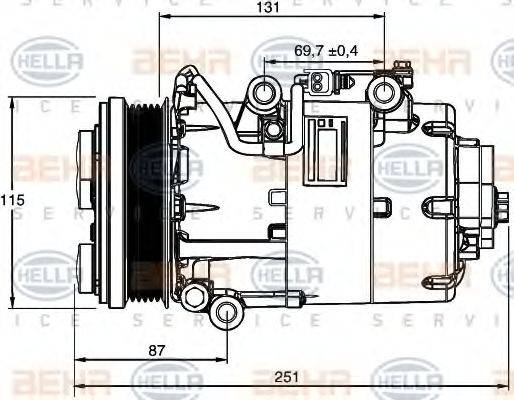 BEHR HELLA SERVICE 8FK351113481 Компресор, кондиціонер