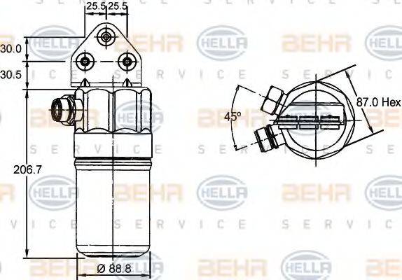 BEHR HELLA SERVICE 8FT351192381 Осушувач, кондиціонер