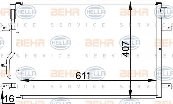 BEHR HELLA SERVICE 8FC351301071 Конденсатор, кондиціонер