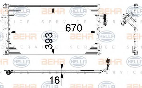 BEHR HELLA SERVICE 8FC351301121 Конденсатор, кондиціонер