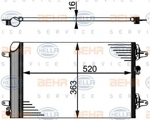 BEHR HELLA SERVICE 8FC351301521 Конденсатор, кондиціонер