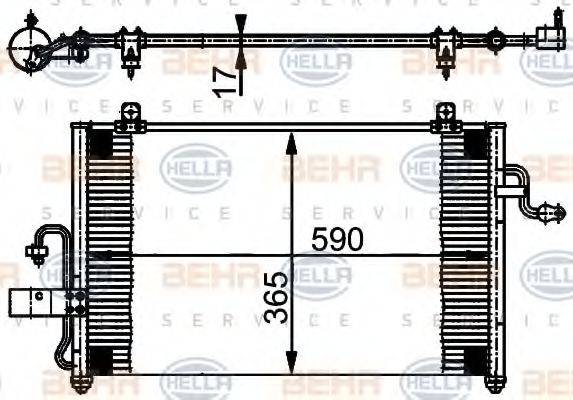 BEHR HELLA SERVICE 8FC351302051 Конденсатор, кондиціонер