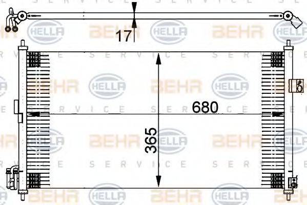 BEHR HELLA SERVICE 8FC351302251 Конденсатор, кондиціонер