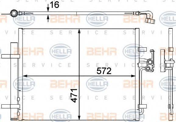 BEHR HELLA SERVICE 8FC351303201 Конденсатор, кондиціонер