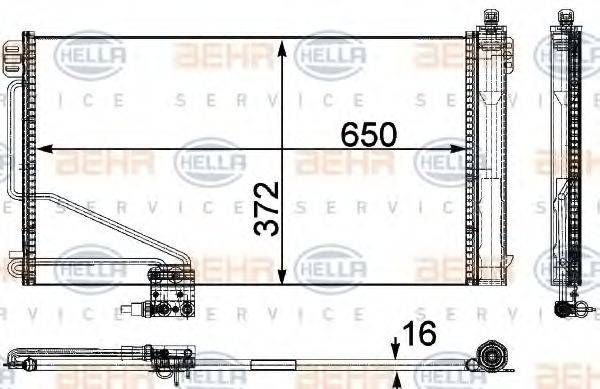 BEHR HELLA SERVICE 8FC351303391 Конденсатор, кондиціонер