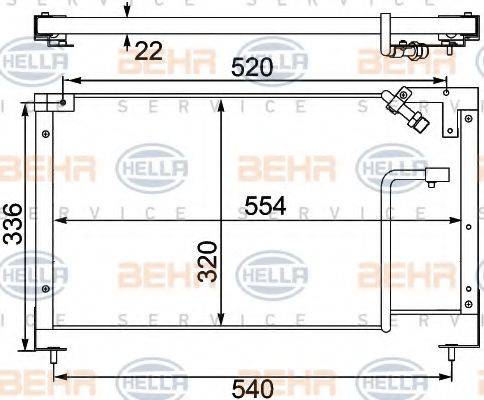 BEHR HELLA SERVICE 8FC351304171 Конденсатор, кондиціонер