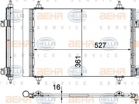 BEHR HELLA SERVICE 8FC351304271 Конденсатор, кондиціонер