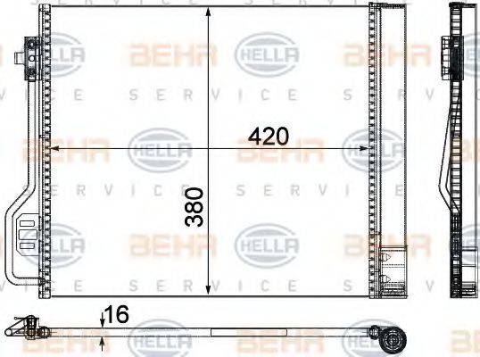 BEHR HELLA SERVICE 8FC351304291 Конденсатор, кондиціонер