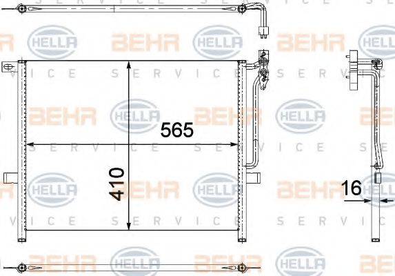 BEHR HELLA SERVICE 8FC351304511 Конденсатор, кондиціонер