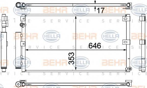 BEHR HELLA SERVICE 8FC351307121 Конденсатор, кондиціонер