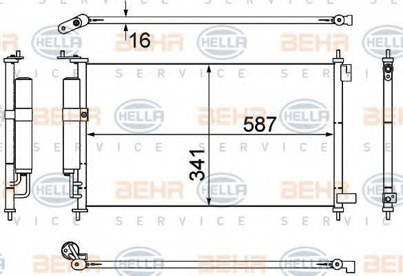 BEHR HELLA SERVICE 8FC351307791 Конденсатор, кондиціонер