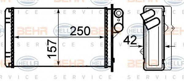 BEHR HELLA SERVICE 8FH351308551 Теплообмінник, опалення салону