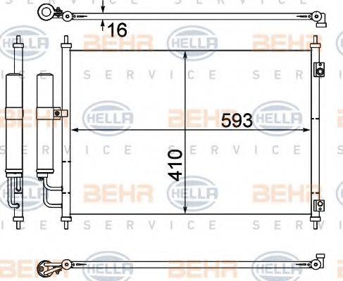 BEHR HELLA SERVICE 8FC351308771 Конденсатор, кондиціонер