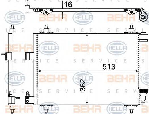 BEHR HELLA SERVICE 8FC351309331 Конденсатор, кондиціонер