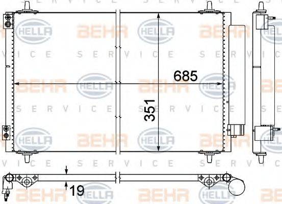 BEHR HELLA SERVICE 8FC351309411 Конденсатор, кондиціонер