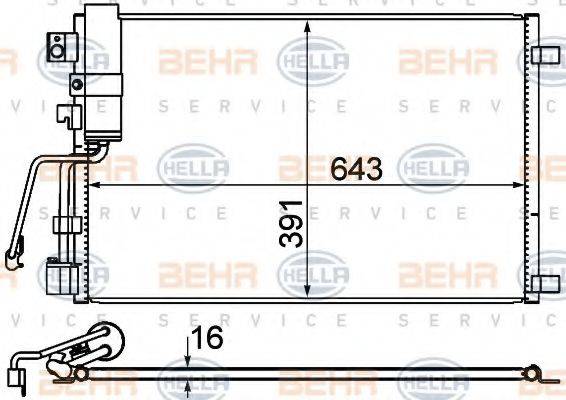 BEHR HELLA SERVICE 8FC351310141 Конденсатор, кондиціонер