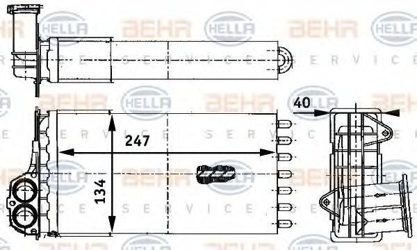 BEHR HELLA SERVICE 8FH351311341 Теплообмінник, опалення салону