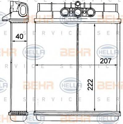 BEHR HELLA SERVICE 8FH351311721 Теплообмінник, опалення салону