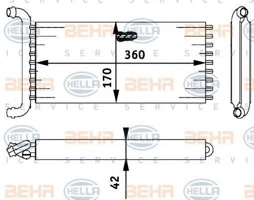 BEHR HELLA SERVICE 8FH351312141 Теплообмінник, опалення салону