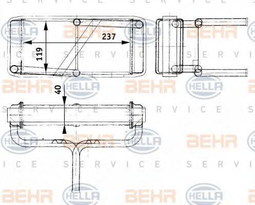 BEHR HELLA SERVICE 8FH351312681 Теплообмінник, опалення салону