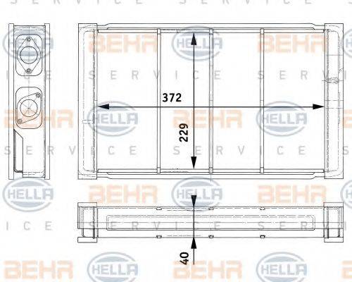 BEHR HELLA SERVICE 8FH351312691 Теплообмінник, опалення салону