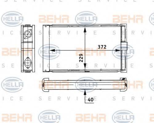 BEHR HELLA SERVICE 8FH351312711 Теплообмінник, опалення салону