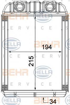 BEHR HELLA SERVICE 8FH351315351 Теплообмінник, опалення салону