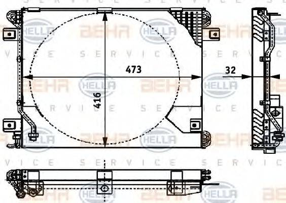 BEHR HELLA SERVICE 8FC351317051 Конденсатор, кондиціонер