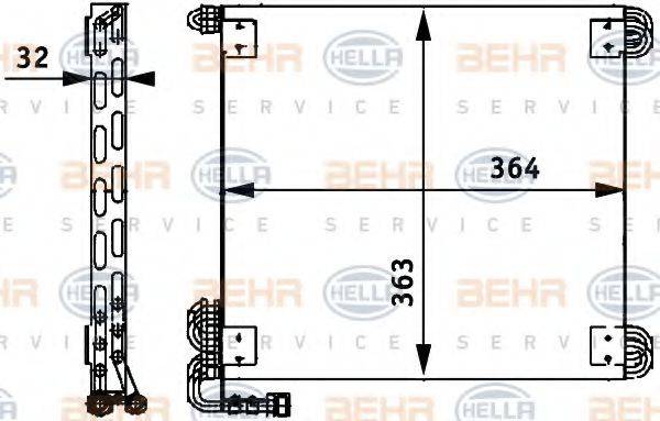 BEHR HELLA SERVICE 8FC351317471 Конденсатор, кондиціонер