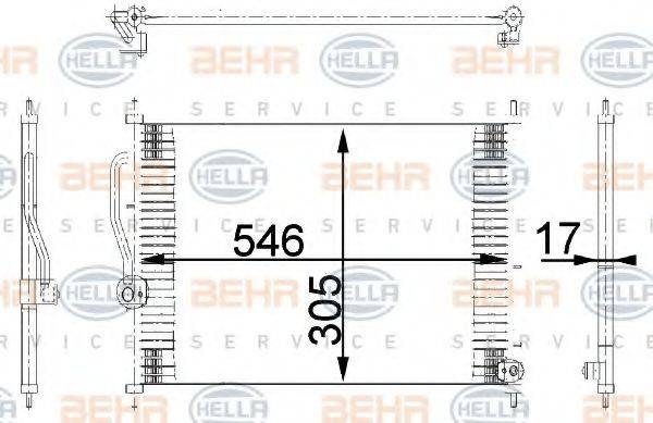 BEHR HELLA SERVICE 8FC351318081 Конденсатор, кондиціонер