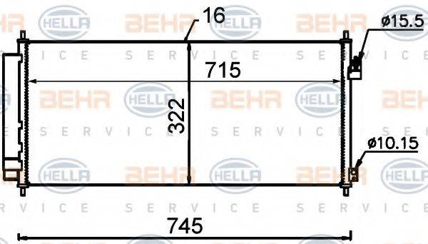 BEHR HELLA SERVICE 8FC351318571 Конденсатор, кондиціонер