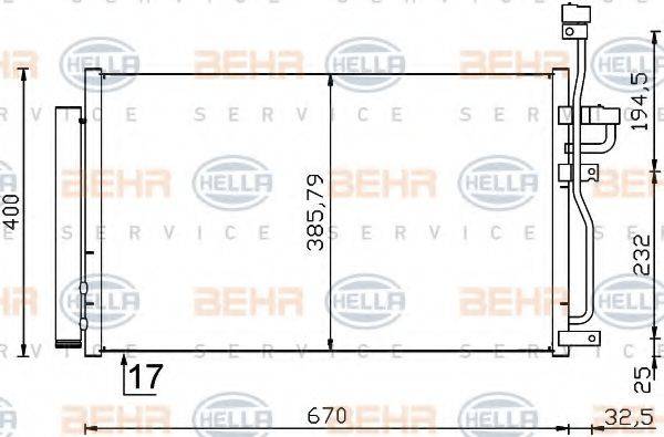 BEHR HELLA SERVICE 8FC351319191 Конденсатор, кондиціонер