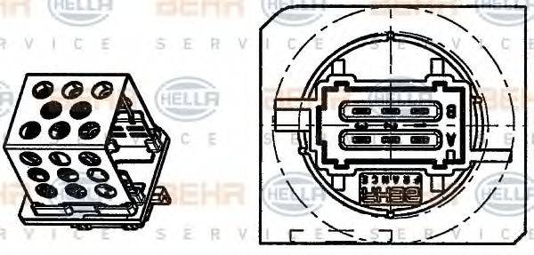 BEHR HELLA SERVICE 9ML351332261 Опір, вентилятор салону