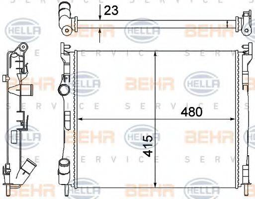 BEHR HELLA SERVICE 8MK376700381 Радіатор, охолодження двигуна