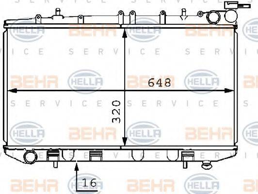 BEHR HELLA SERVICE 8MK376704701 Радіатор, охолодження двигуна