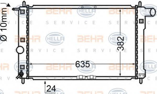 BEHR HELLA SERVICE 8MK376705671 Радіатор, охолодження двигуна