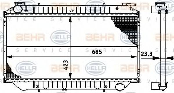 BEHR HELLA SERVICE 8MK376706441 Радіатор, охолодження двигуна