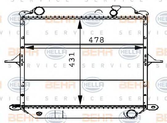 BEHR HELLA SERVICE 8MK376706551 Радіатор, охолодження двигуна