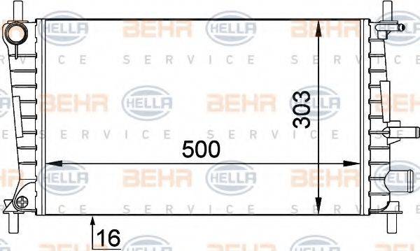 BEHR HELLA SERVICE 8MK376707321 Радіатор, охолодження двигуна