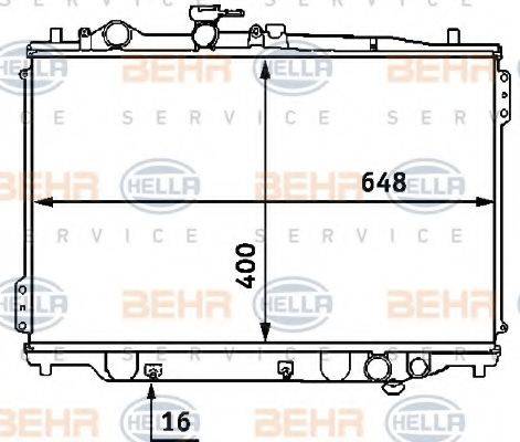 BEHR HELLA SERVICE 8MK376707421 Радіатор, охолодження двигуна